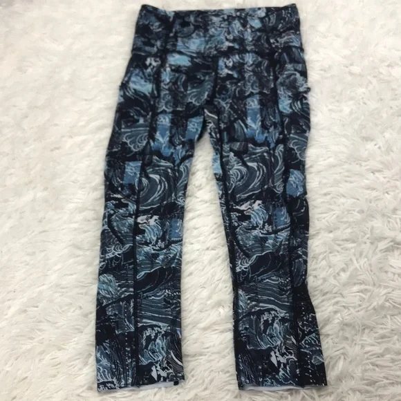 Lululemon Fast & Free Crop II *Nulux 19" Eternal Wave Starlight Black - Picture 2 of 5